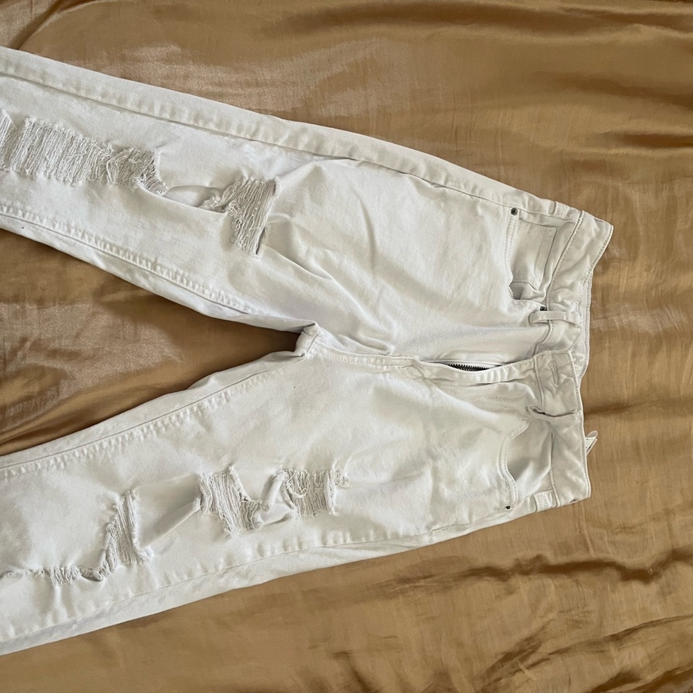 Urban Planet White Skinny Jeans Distressed Style